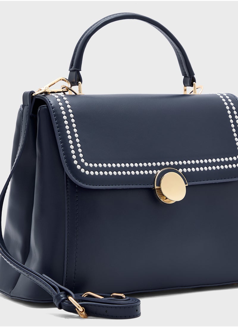 ELLA - Embroidered Panel Satchel Bag - Image 1