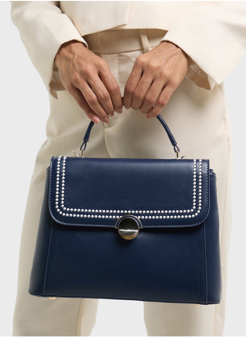 ELLA - Embroidered Panel Satchel Bag - Image 1