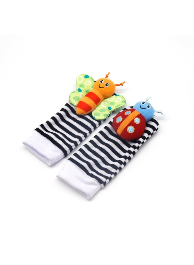HIFINIT Top-Quality Material 4-Piece Infant Socks And Wrist Rattles Toy Set For Kids - Image 2