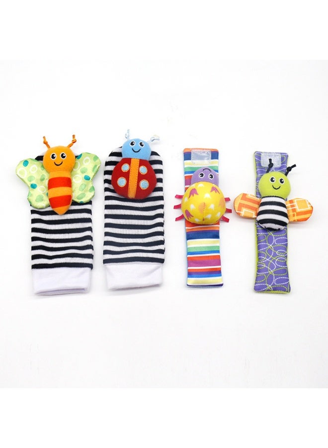 HIFINIT Top-Quality Material 4-Piece Infant Socks And Wrist Rattles Toy Set For Kids - Image 3