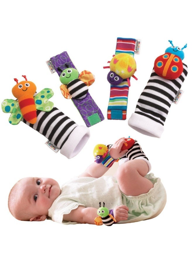 HIFINIT Top-Quality Material 4-Piece Infant Socks And Wrist Rattles Toy Set For Kids - Image 1