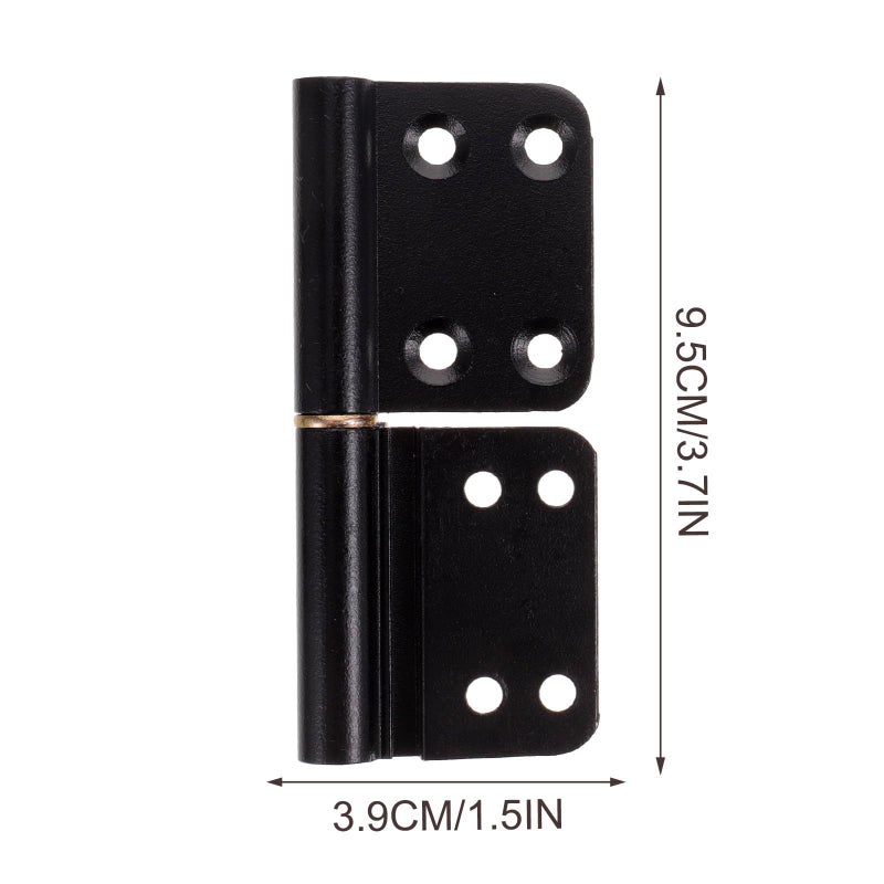 Kichvoe 4pcs Black Metal Bathroom Door Hinges 35mm Heavy Duty Interior Hardware Replacement - Image 3