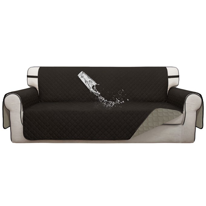 DOUBLE PROTECTION 100 WATERPROOF SOFA COVERS FOR LIVING ROOM COUCH COVERS FOR 3 CUSHION COUCH SOFA REVERSIBLE FURNITURE PROTECTOR SOFA COVER FOR DOGS PETS KIDS SOFA CHOCOLATEBEIGE
