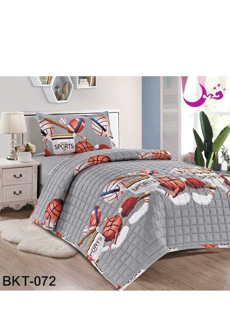 مون طقم لحاف أطفال مضغوط مكون من 3 قطع مايكروفايبر 210x160 سم - Image 1