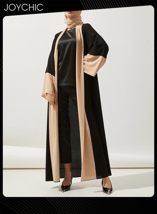 Joychic Women Chiffon Abaya Muslim Prayer Clothes Islamic Maxi Kaftan Elegant Loose Cardigan Islamic Kaftan - Image 1