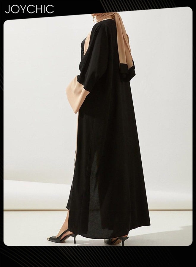 Joychic Women Chiffon Abaya Muslim Prayer Clothes Islamic Maxi Kaftan Elegant Loose Cardigan Islamic Kaftan - Image 2