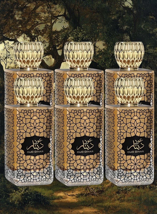 Al Fares 6 Pieces Oud Dinar Perfume For Unisex 100ml EDP - Image 1