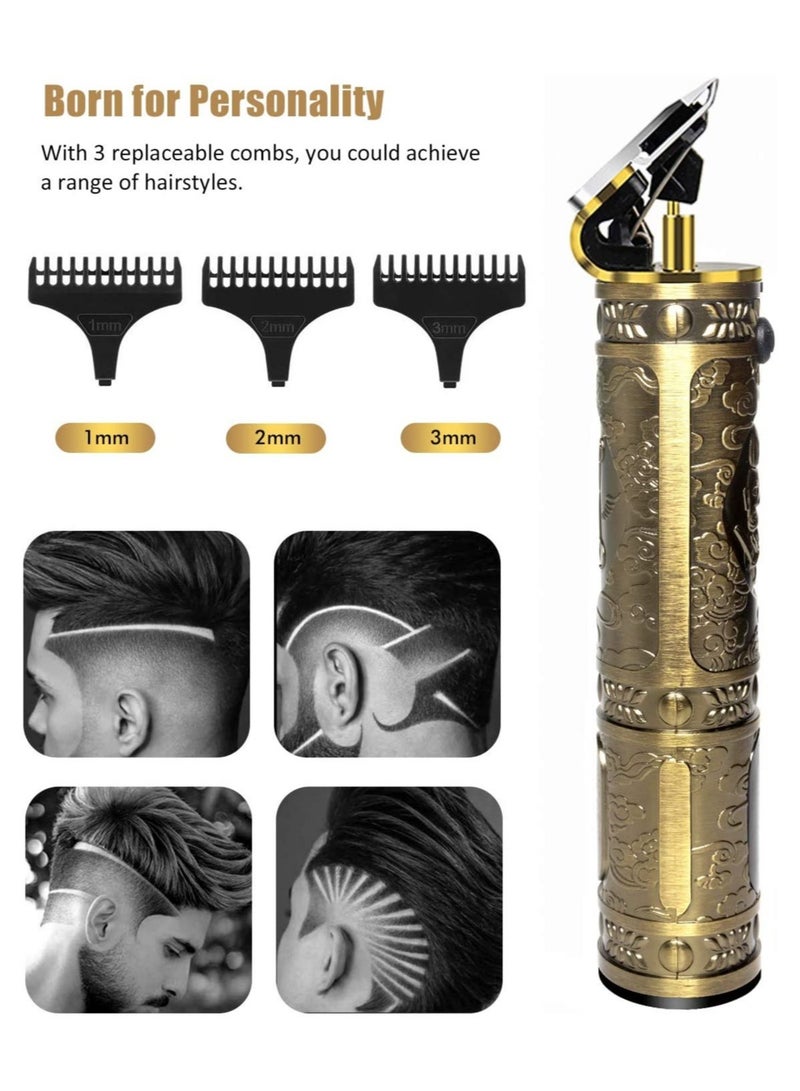 Upgraded T Blade Hair Trimmer for Men, Cordless Electric Pro Li Outliner, Zero Gapped Detail Barbershop Beard Shaver Rechargeable Hair Clippers with Limit Combs Guards & LED Display - Image 3