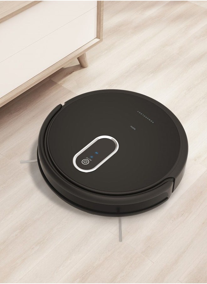Powerology - 2600mAh Smart Robotic Vacuum Cleaner 20W, Re-Washable HEPA Filter, 2000Pa Strong Suction, 2H Working Time, 500ml Bin Capacity Alexa And Assistant Voice Command - Black - Image 1