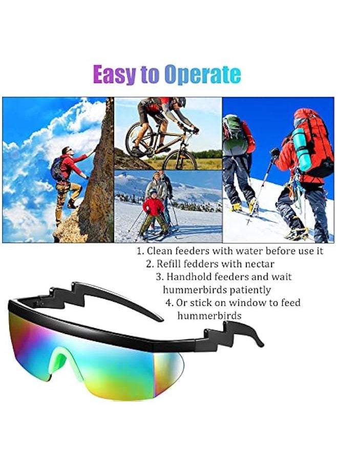 Generic 3 Pairs Retro Semi Rimless Sunglasses 80s 90s Zigzag Sunglasses Colored Transparent Lens Glasses for Men Women  - Image 4