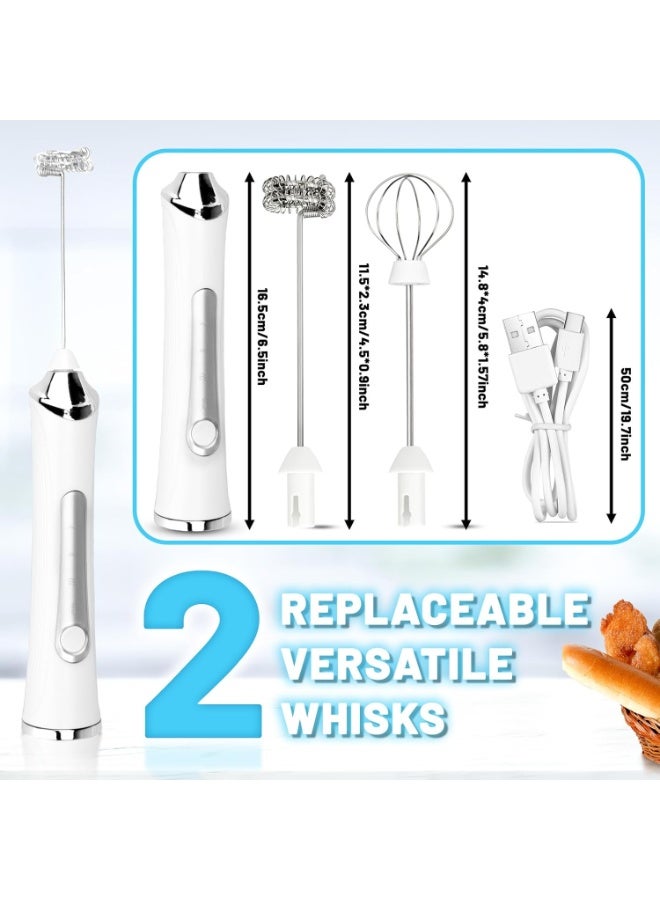 MORTICO Rechargeable Handheld Milk Frother, 3 Variable Speeds, 3 Whisks and Storage Box, Electric Drink Mixer for Latte, Cappuccino, Hot Chocolate, Eggs and Protein Powder, Black - Image 5