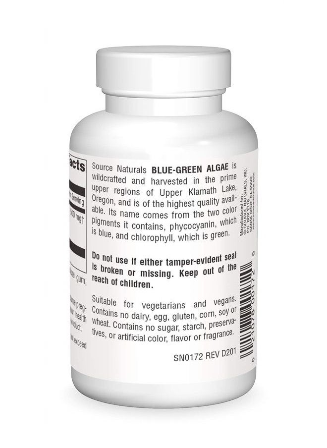 Source Naturals - Blue Green Algae from Klamath Lake 500 mg - 100 Tablets - Image 1