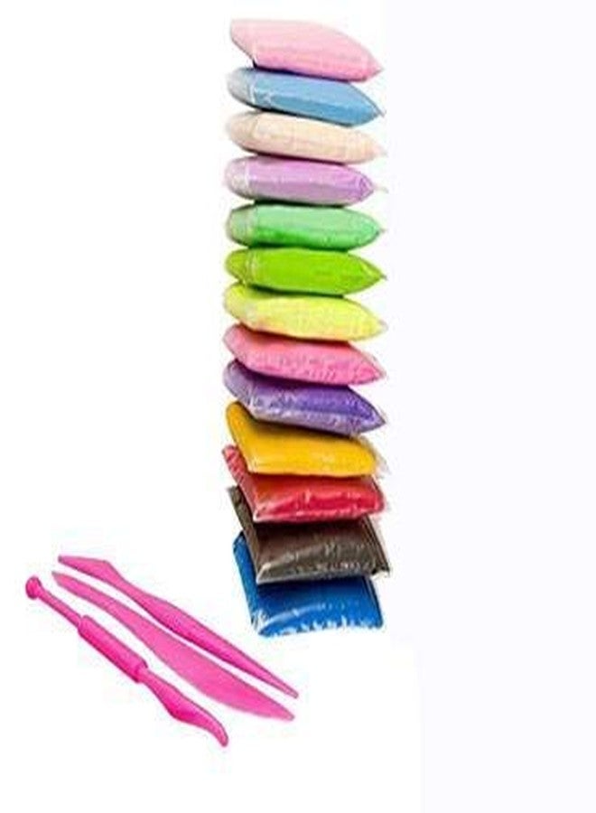 Evisha معجون تشكيل إيفيشا، معجون لعب خفيف الوزن يجف في الهواء، مناسب للأطفال والفنون والحرف اليدوية (معجون بألوان اثني عشر) - Image 1