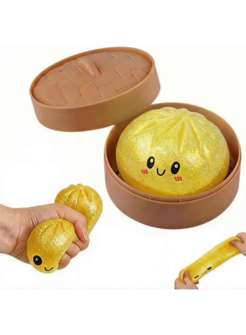 GIOIO Gold Maltose Dumpling Mystery Box, Dumplings Stress Balls for Adults, Stress Relief Dough, Office Gifts, Novelty Party Favors - Image 1