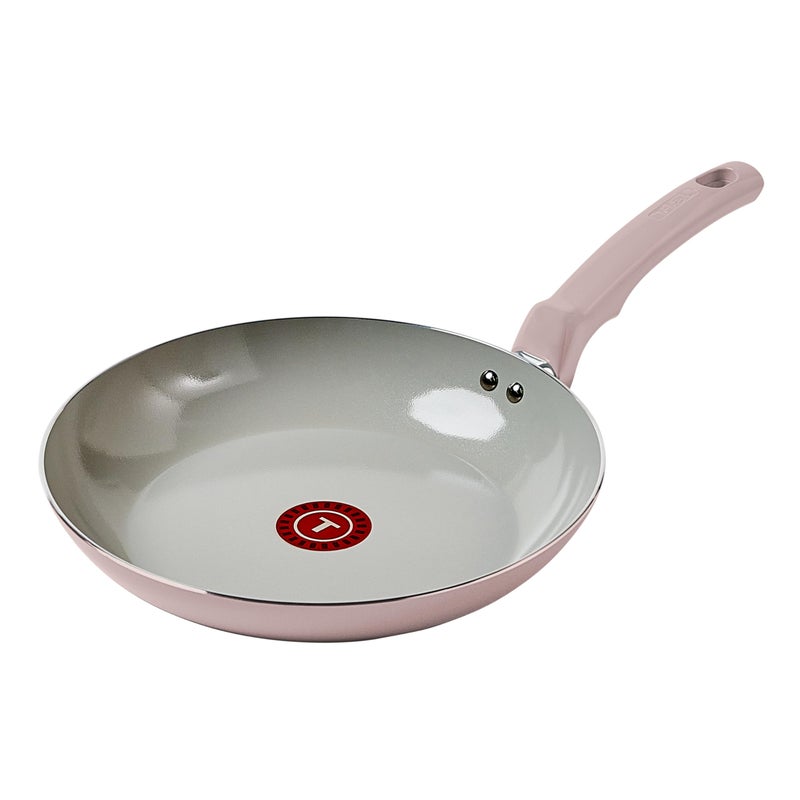 TFal Refresh Ceramic Frying Pans Nonstick 12 Inch Skillet Oven Safe to 350F Cookware with StayCool Handle Dusty Rose