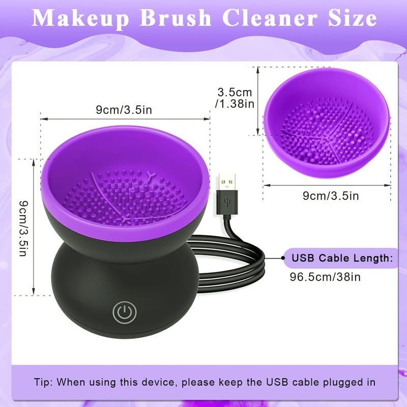 Zyomatiq Electric Makeup Brush Cleaner Machine Silicone Makeup Brush Cleaning Cup Portable USB Automatic Spinner Cleaner for All Size Brushes Pack of 1 - Image 2