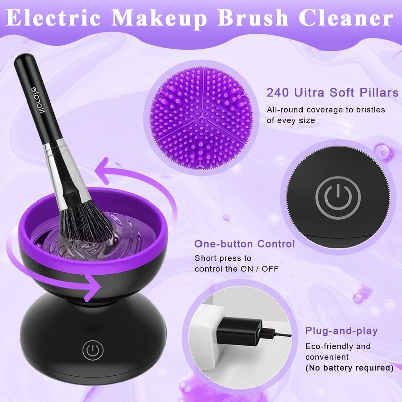 Zyomatiq Electric Makeup Brush Cleaner Machine Silicone Makeup Brush Cleaning Cup Portable USB Automatic Spinner Cleaner for All Size Brushes Pack of 1 - Image 3