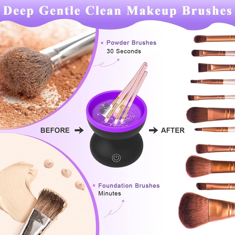 Zyomatiq Electric Makeup Brush Cleaner Machine Silicone Makeup Brush Cleaning Cup Portable USB Automatic Spinner Cleaner for All Size Brushes Pack of 1 - Image 5