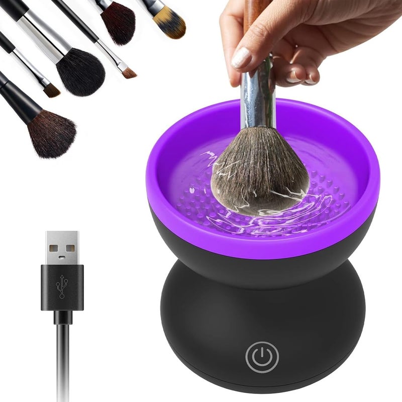 Zyomatiq Electric Makeup Brush Cleaner Machine Silicone Makeup Brush Cleaning Cup Portable USB Automatic Spinner Cleaner for All Size Brushes Pack of 1 - Image 1