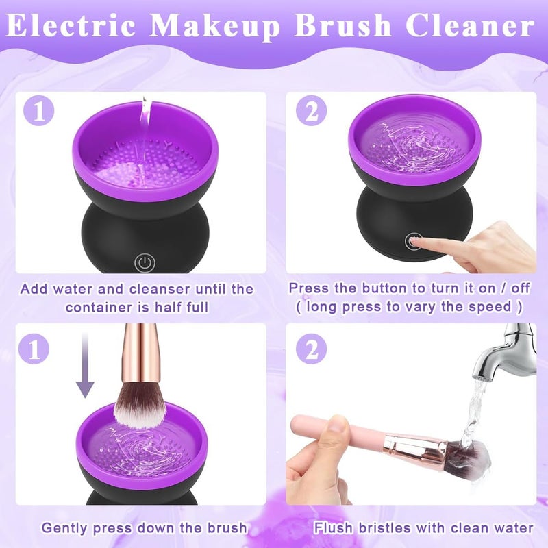 Zyomatiq Electric Makeup Brush Cleaner Machine Silicone Makeup Brush Cleaning Cup Portable USB Automatic Spinner Cleaner for All Size Brushes Pack of 1 - Image 4