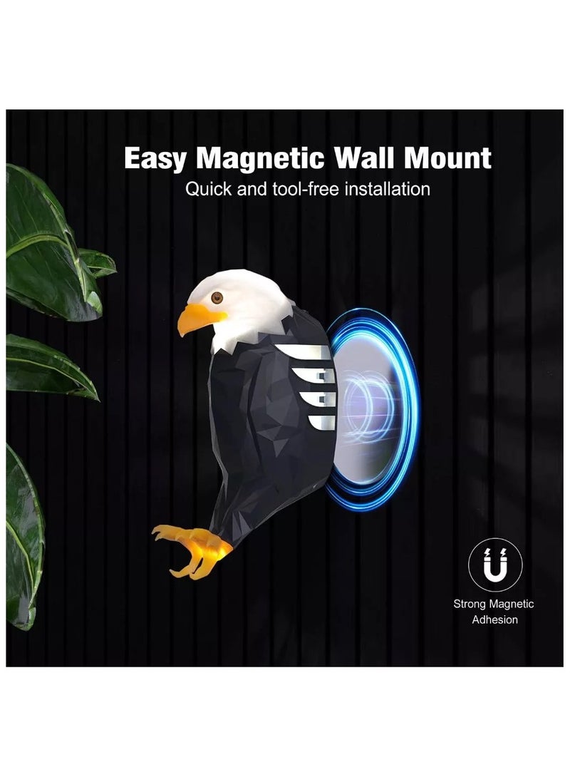 Magnetic LED Wall-Mounted Eagle Night Light – Remote Control, USB Rechargeable, Battery Powered, Decorative Mood Light for Kids, Indoor & Office Décor - Image 3