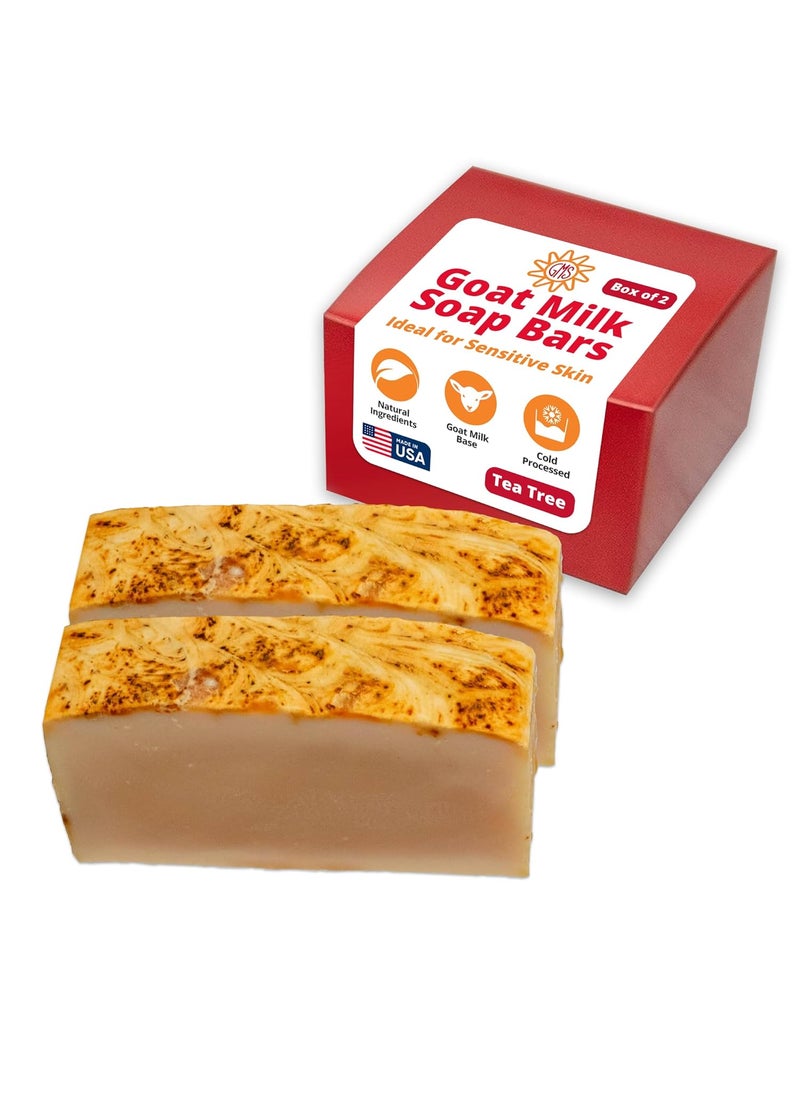 goat milk stuff Goat Milk Stuff Goat Milk Soap  TEA TREE  Natural Soap Bars For Women and Men Face Soap for acne  Handmade Box of 2 