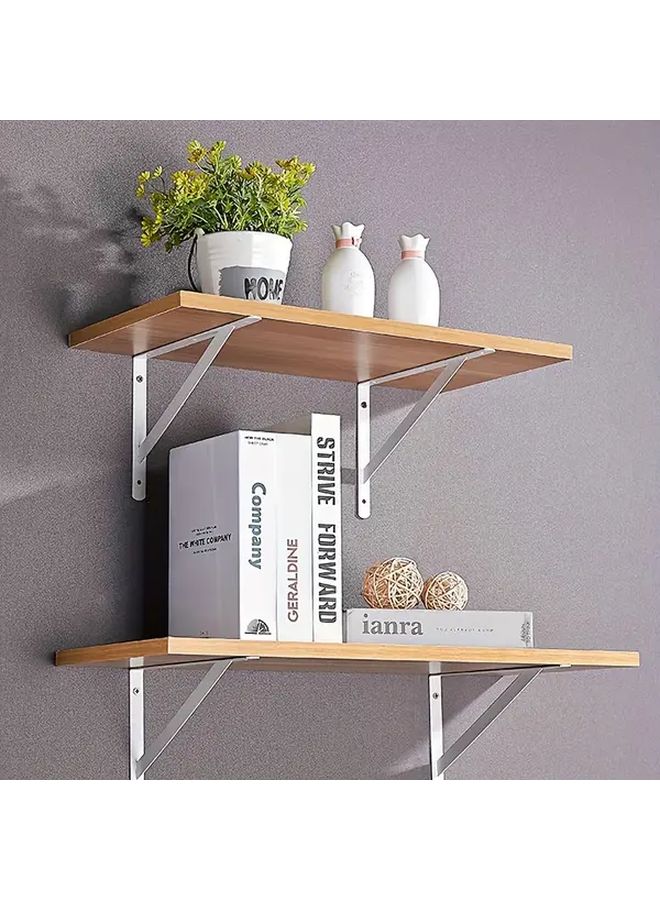 White 12x8 Inch Heavy Duty Metal Shelf Brackets 12 Pack L Shaped Wall Mount Industrial Floating Shelves - Image 3