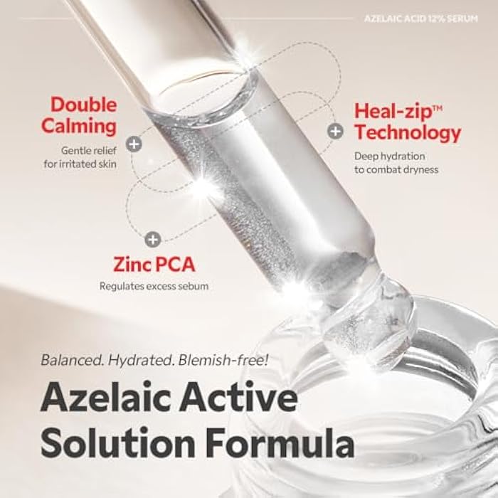 TIRTIR Azelaic Acid 12% Serum for Blemish-Prone Skin - Lightweight Hydrating Formula with Zinc PCA & Hyal-ZIP, Non-Comedogenic, Fragrance-Free, 30ml / 1.01 Fl Oz - Image 4