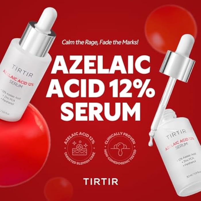 TIRTIR Azelaic Acid 12% Serum for Blemish-Prone Skin - Lightweight Hydrating Formula with Zinc PCA & Hyal-ZIP, Non-Comedogenic, Fragrance-Free, 30ml / 1.01 Fl Oz - Image 3