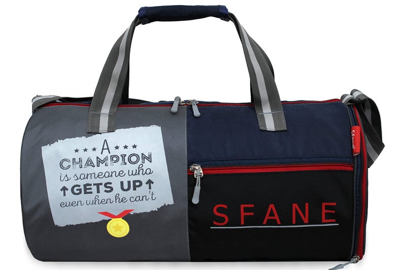 Sfane Gym Bags for Men with Separate Shoe Compartment Sports Gym Bags for Women Unisex Duffle Bags for Gym for Carry & Travel Adjustable Duffel Bags Sports Bag - Navy Blue & Red - Image 4