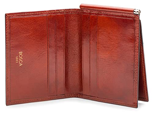 Bosca Men's Wallet, Old Leather Money Clip with Card Case Pocket, Designed For Front Pocket, Gift Packaging, Cognac Brown - Image 2