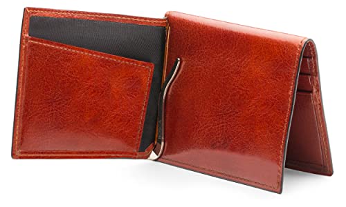 Bosca Men's Wallet, Old Leather Money Clip with Card Case Pocket, Designed For Front Pocket, Gift Packaging, Cognac Brown - Image 3