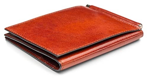 Bosca Men's Wallet, Old Leather Money Clip with Card Case Pocket, Designed For Front Pocket, Gift Packaging, Cognac Brown - Image 4