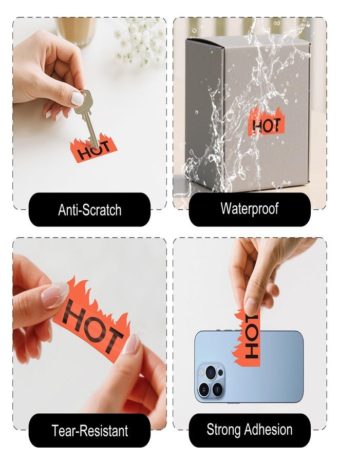 YIKIADA 600 PCS Hot Stickers 2 × 1.2 Inches Flame Shape Labels Vinyl - Image 3