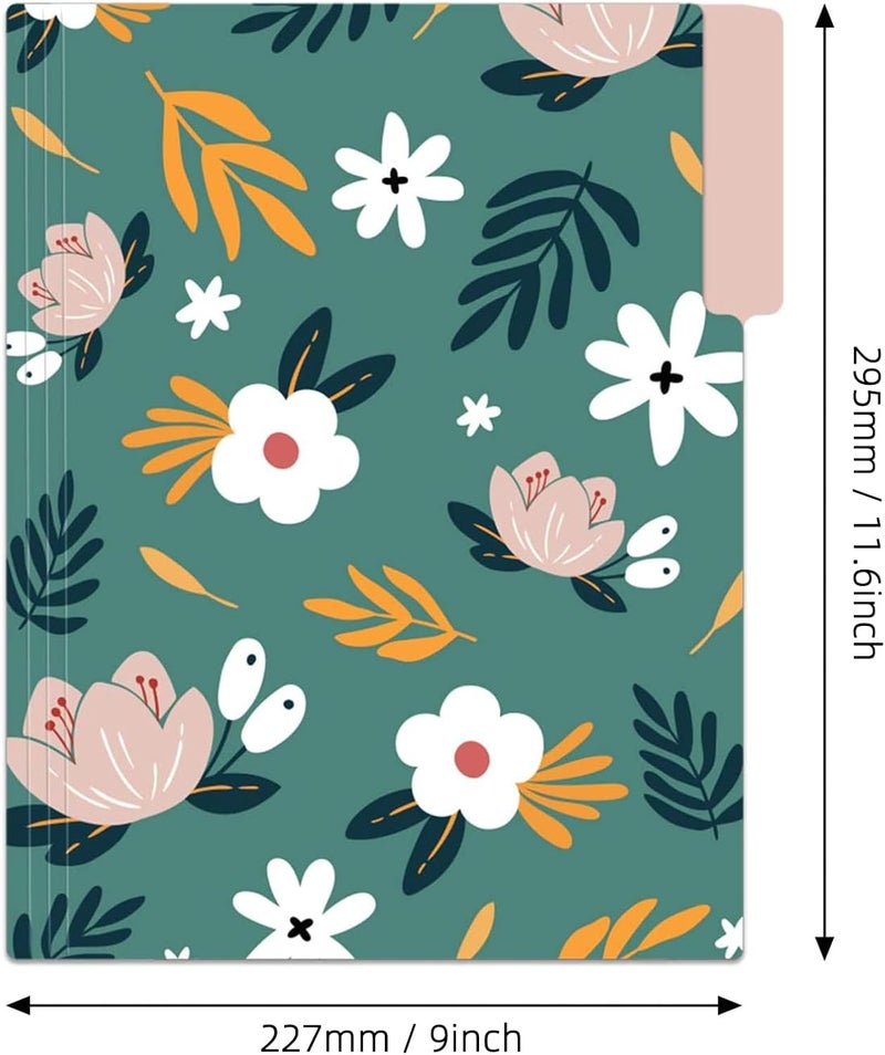 EOOUT 18 Pack Decorative File Folders Floral Folders Cute File Folder, Letter Size Colored File Folders,1/3-Cut Tabs, 9.6 x 11.6 Inches, for Office, School, Home - Image 2