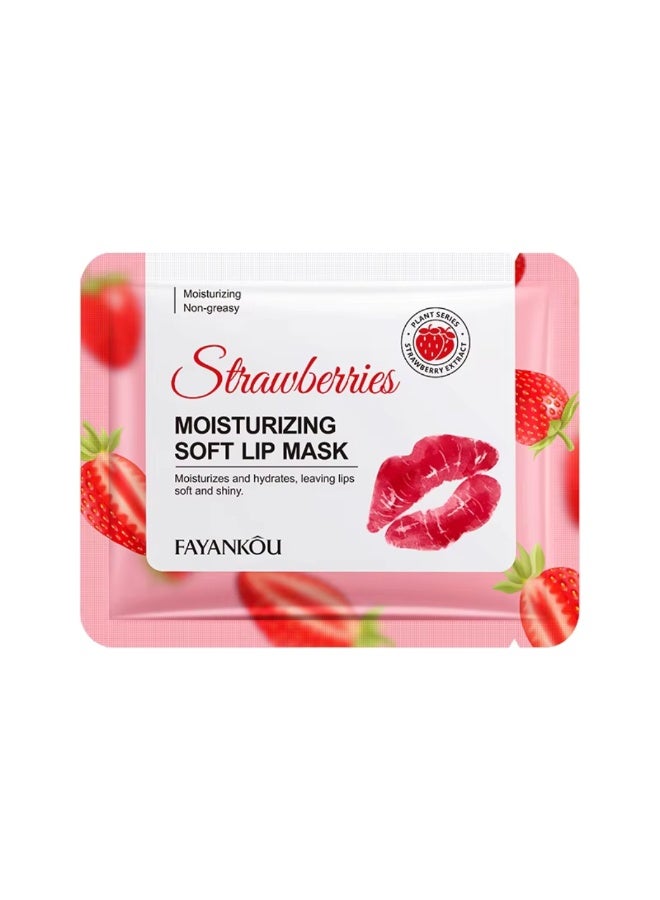 FAYANKOU 10Pcs Strawberries Moisturizing Soft Lip Mask Hydrating Nourishing Soft Shiny Lip Mask Repair Dry Lips Fade Lip Lines Moisturizing Lips Masks 10x8G - Image 2