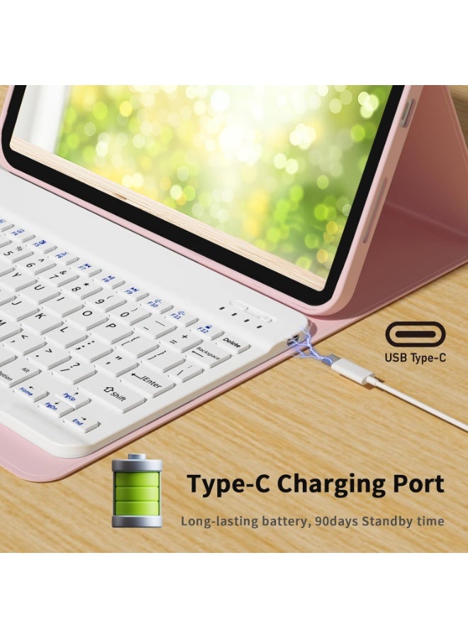 QPHWHFQ 【Arabic English】Keyboard Case with Mouse for Honor Pad X9a 11.5-inch (2025), Detachable Magnetic Rechargeable, Bluetooth Keyboard Case Cover with Wireless Bluetooth Mouse, 3 Angle Adjustment, Pink - Image 4