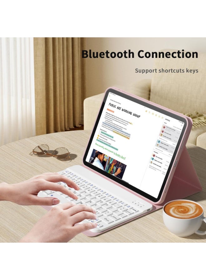 QPHWHFQ 【Arabic English】Keyboard Case with Mouse for Honor Pad X9a 11.5-inch (2025), Detachable Magnetic Rechargeable, Bluetooth Keyboard Case Cover with Wireless Bluetooth Mouse, 3 Angle Adjustment, Pink - Image 5