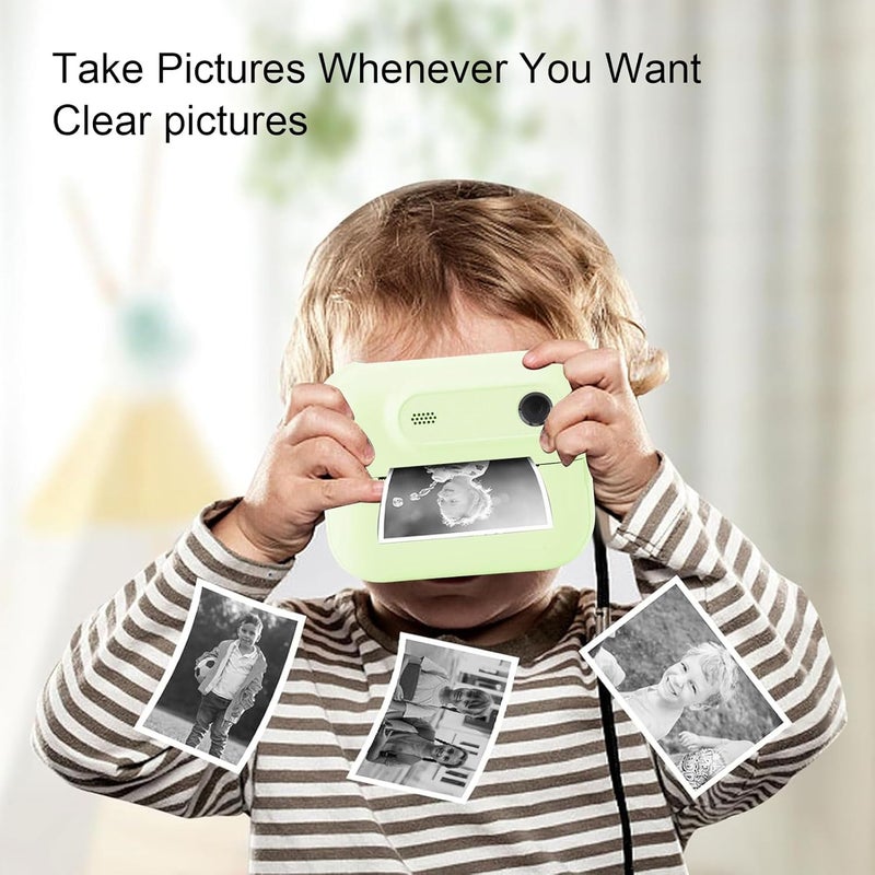 Zunate Instant Print Camera 48MP 1080P HD, 6X Zoom Portable Photo Printer with Built in Games MP3, 2.4 inch Screen for Kids Travel Birthday Party (Green) - Image 3