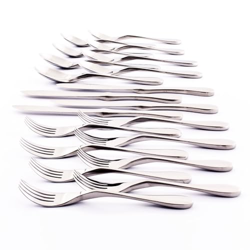Knork مجموعة أدوات المائدة الأصلية من كنورك، 20 قطعة، فضي لامع - Image 1