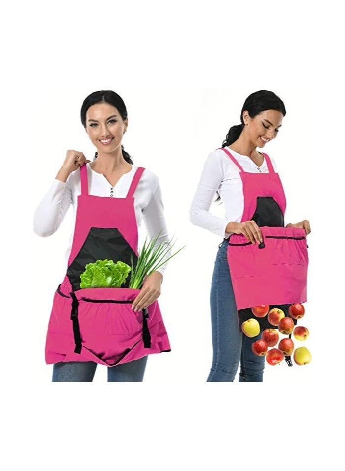 general Adjustable Garden Apron Canvas Work Apron with Pockets Waterproof Gardening Apron Kitchen Apron Harvest Horticultural Bag Fruits Vegetables - Image 1