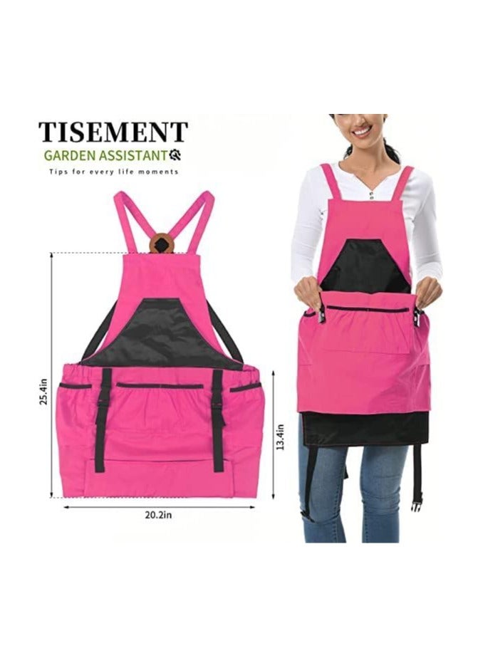 general Adjustable Garden Apron Canvas Work Apron with Pockets Waterproof Gardening Apron Kitchen Apron Harvest Horticultural Bag Fruits Vegetables - Image 2