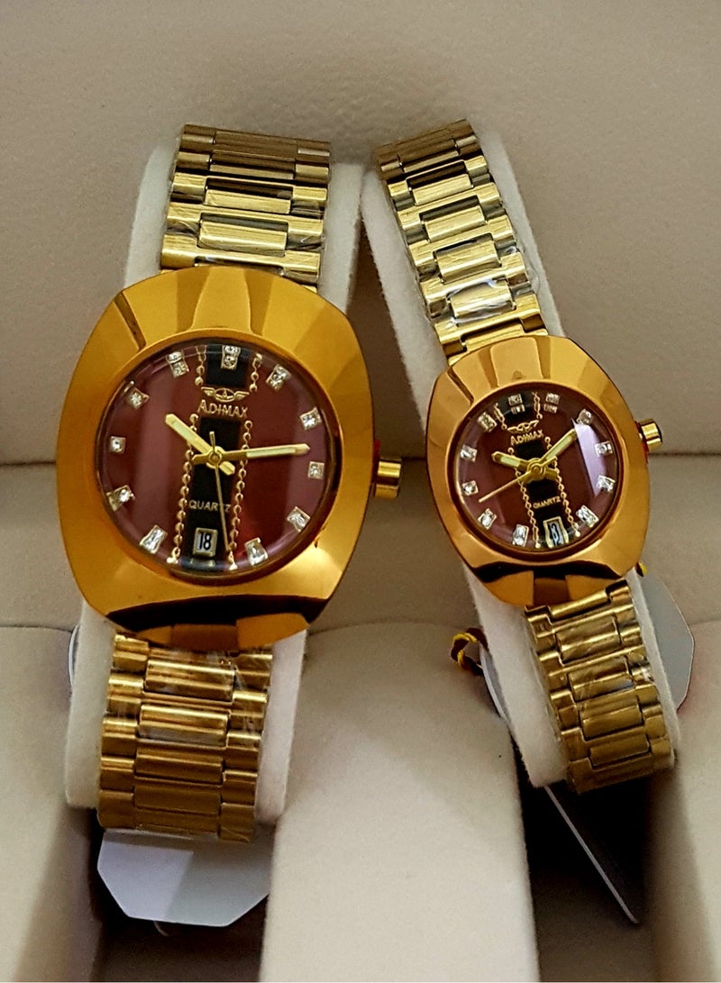 couple watches - 2 pcs for men and women - original and waterproof guarantee 100% with beautiful box