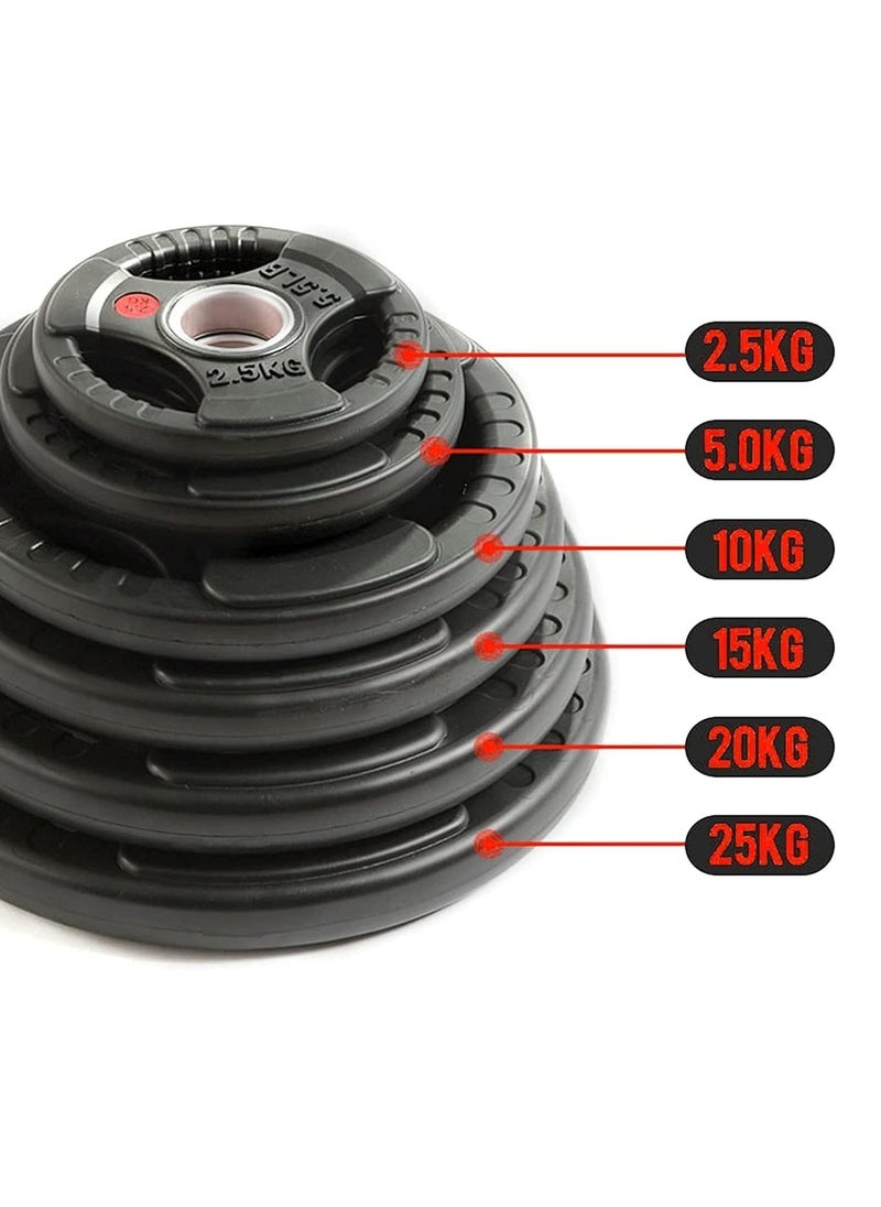 JOGAMS Olympic Weight Plates Cast Iron Weights with Rubber Finish Rubber Coated 2 Inch Grip Plate for Weightlifting and Strength Training Home Gym Training Weight  - Image 4