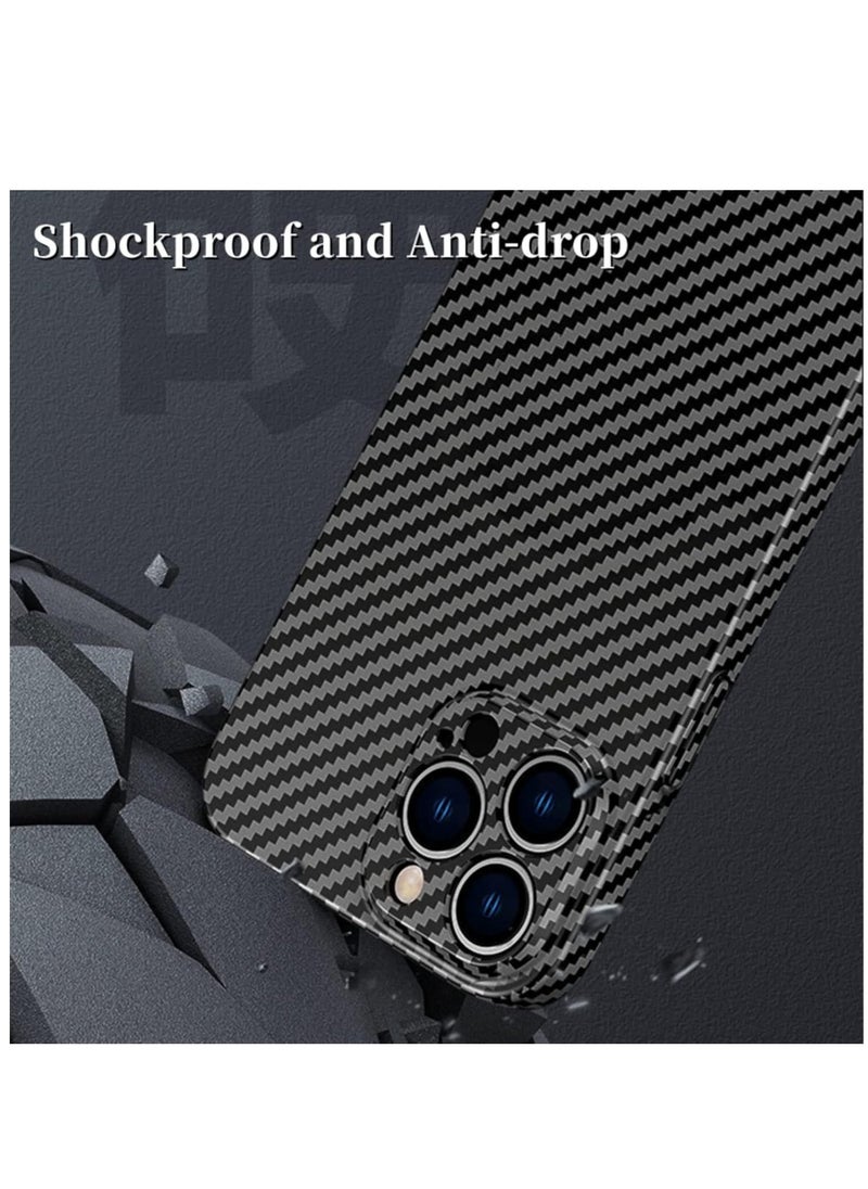 Raxoom Personality Handsome Light Thin Carbon Fiber Pattern PC Phone case Compatible with iPhone 15 Pro Unique Comfortable Cool Shockproof Back Cover Duty - Image 2