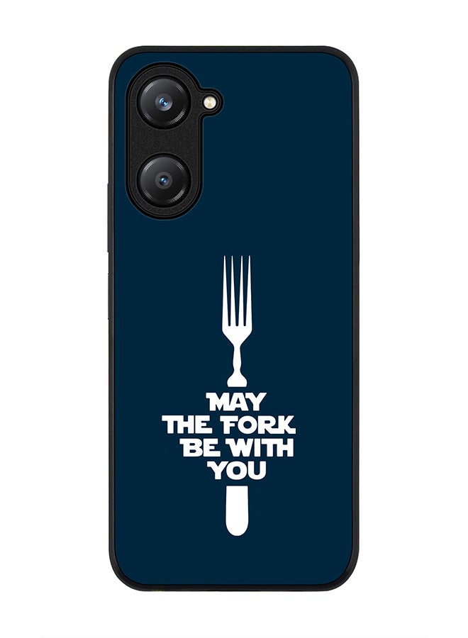 Rugged Black edge case for Vivo Y28s 5G / Vivo Y18 4G /Vivo Y03 4G, Slim fit Soft Case Flexible Anti Drop TPU Gel Thin Cover - May the fork