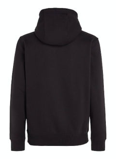 TOMMY JEANS Men's Fleece Flag Patch Hoody Sweatshirt, Black  - Image 4