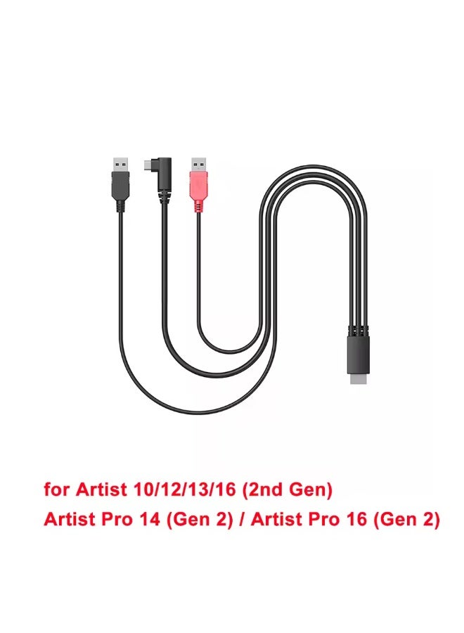 XPPen Brand Original 3 in 1 Cable for Artist Pro 14, Artist 10/12/13/16 (2nd Gen)
