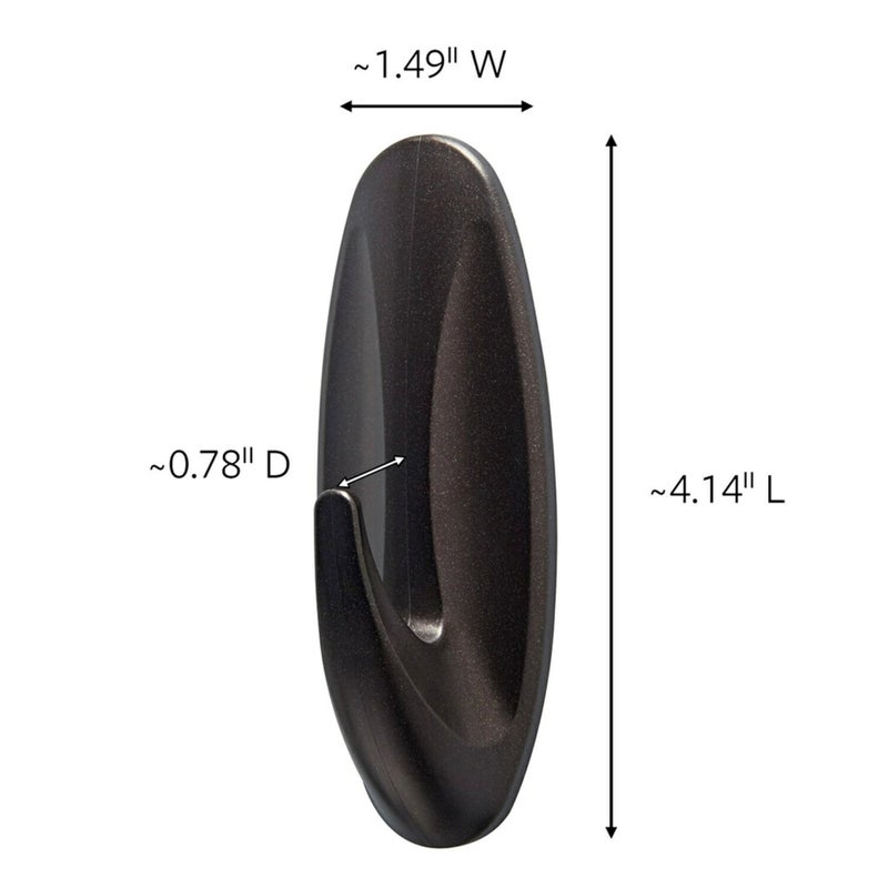 Command Outdoor Large Bronze Hooks, Holds 5 lb, 3 Hooks 4 Strips, Damage-Free, Weather Resistant for Hanging Decor - Image 2