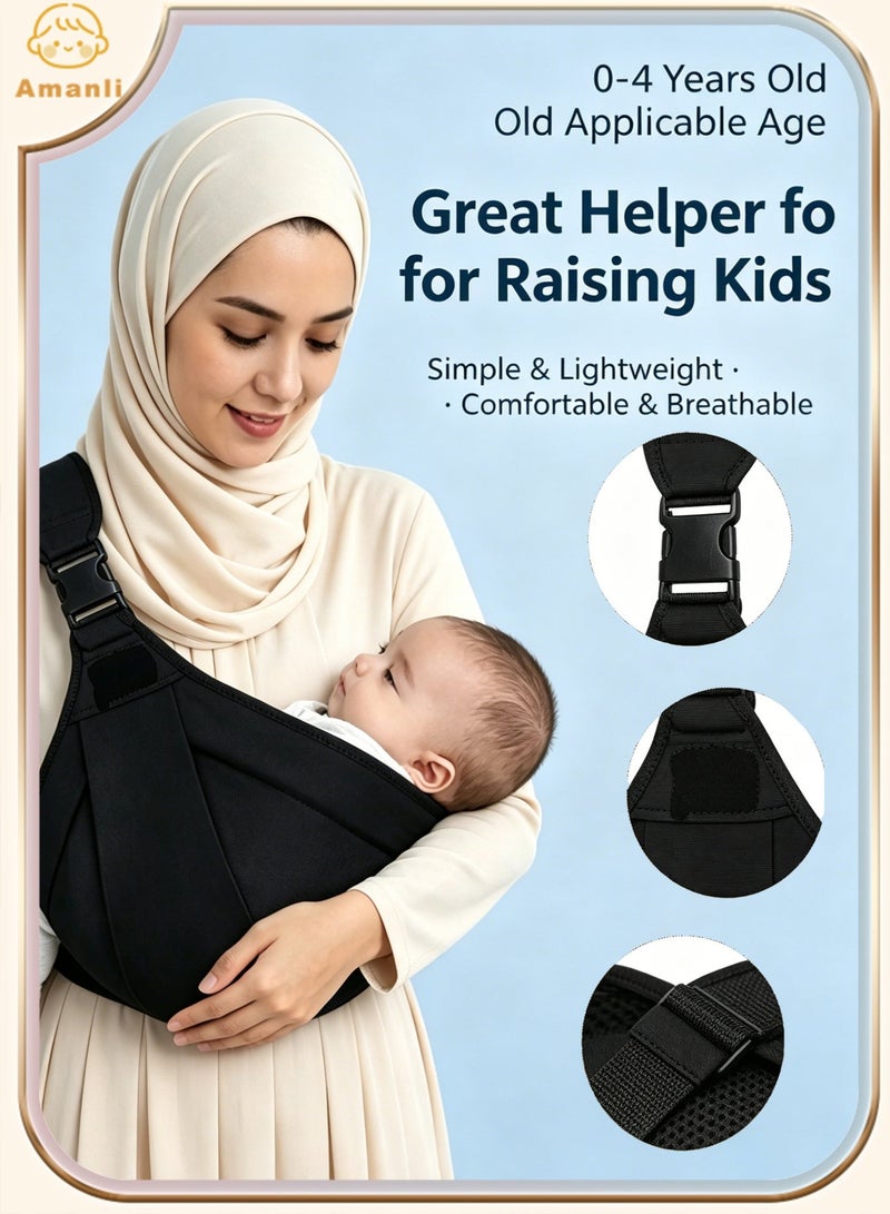 Amanli Baby Carrier, Baby Holder, Portable Toddler Sling Adjustable Baby Sling Carriers from Newborn Baby Wrap Carrier, Comfortable Portable Breathable Carrier Wrap for Newborn, Infant, Toddler, 0-36 Months - Image 1